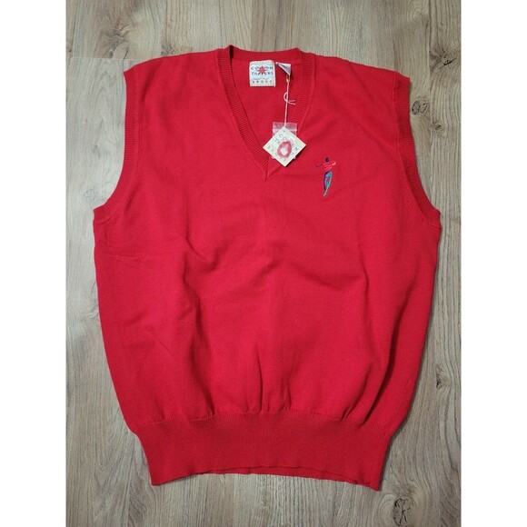 Nwt Cotton Traders Sport Vintage Golf Sweater Vest Red size XL - Picture 1 of 5